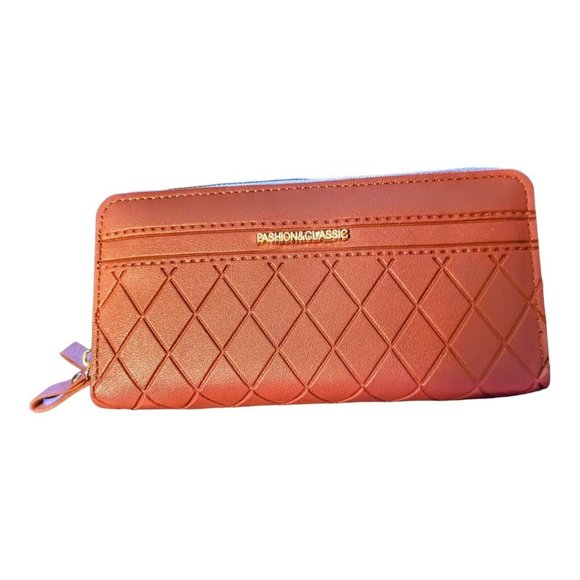 Handbags - Vegan Double Zipper Multi section Wallet Wristlet Phone-Holder Clutch Gift